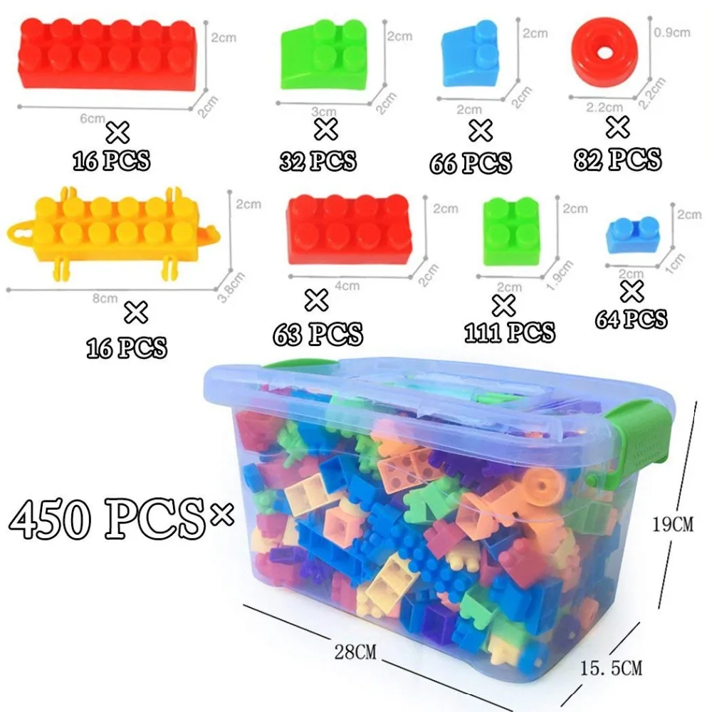 Детские строительные блоки DIY игрушки 416 шт. Ранние развивающие детские много