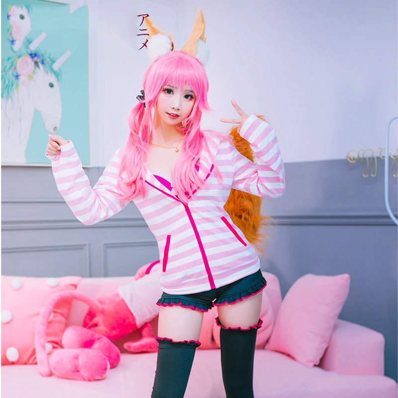Fate EXTRA CCC Tamamo no Mae костюмы для косплея повседневная одежда синтетические парики