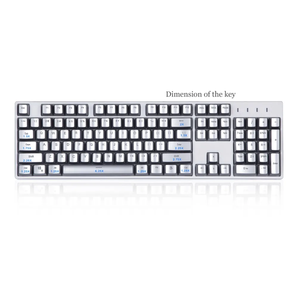 Посеребренные колпачки для клавиш Cherry MX Outemu механическая клавиатура с