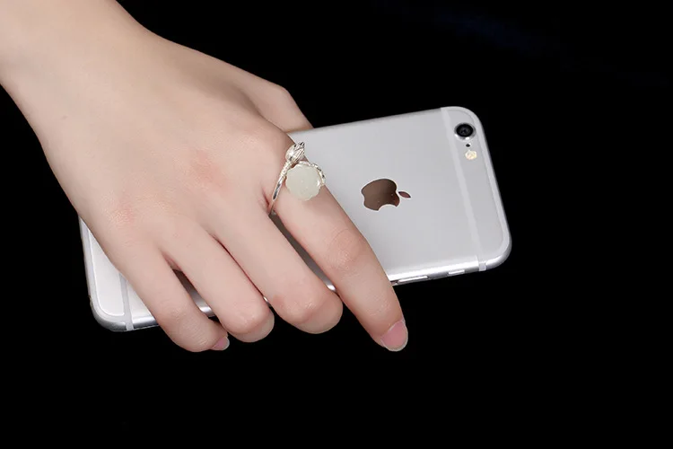 Uglyless S 925 стерлингового серебра ювелирные изделия ручной работы натуральный белый нефритовый кольца с лотосом Женские винтажные эмалированные кольцо с цветами открытые Bijoux