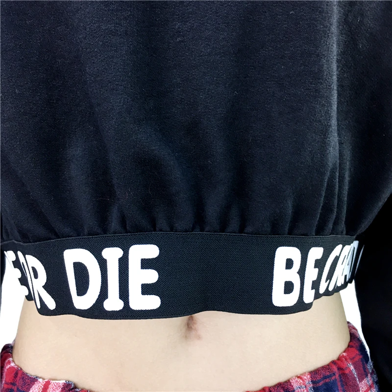 Фото Letters Printing Sweatshirt Fashion Autumn Women Crop Tops Round Neck Long Sleeve Sweatshirts Simple Style Black Moletom Женская Letters Printing Sweatshirt Fashion Autumn Women Crop Tops Round Neck Long Sleeve Sweatshirts Simple Style Black Moletom Женская