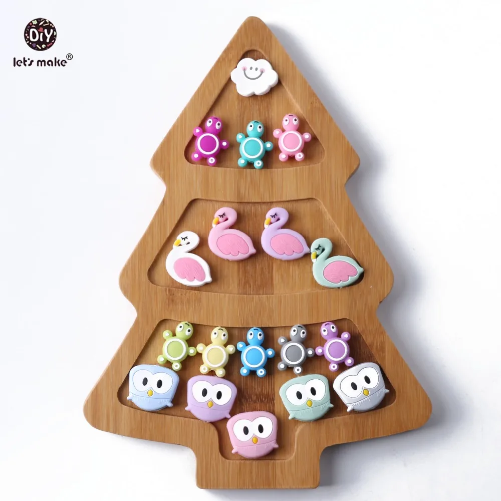 Let's Make Baby Teethers 3 шт. милые Силиконовые Прорезыватели для зубов бусины черепаха