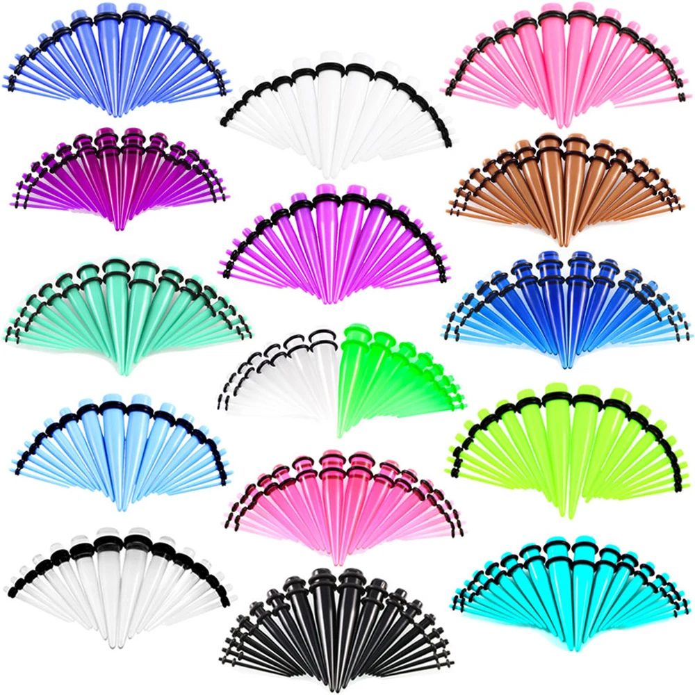 Lot18Pcs ушной конус растягиватель расширитель набор ушных туннелей затычек для