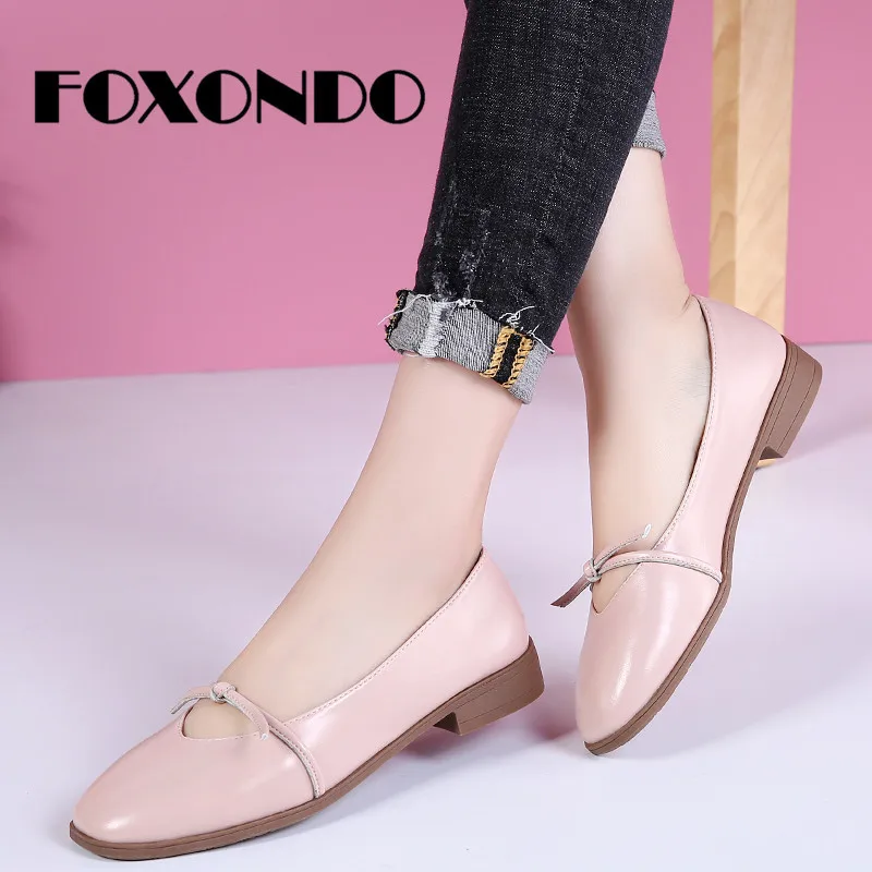 FOXONDO/2019 г. новые модные весенние женские балетки на плоской подошве обувь из