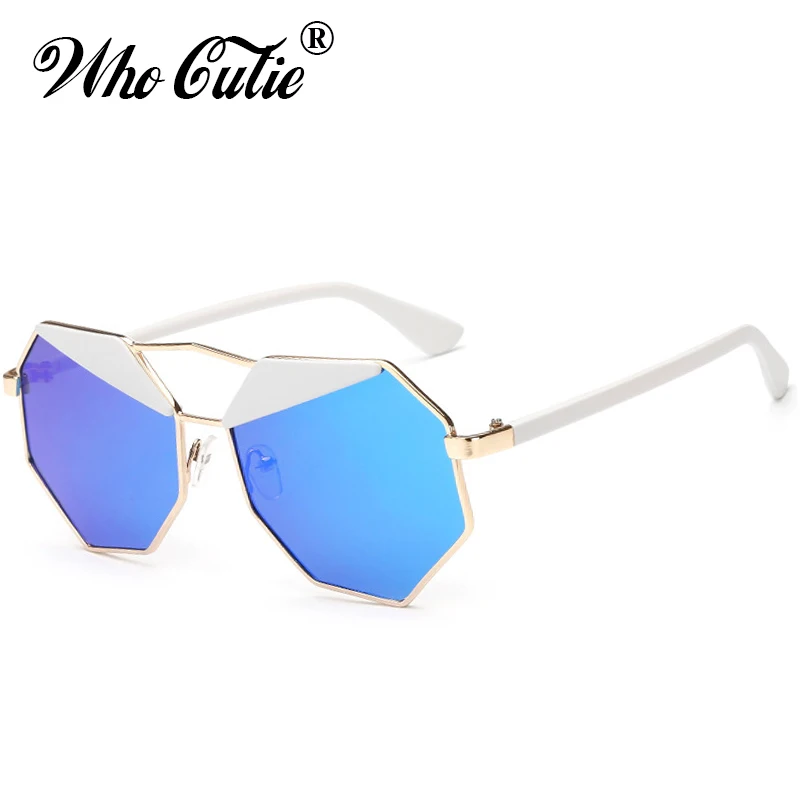 WHO CUTIE 2018 Brand Designer Octagon Eyebrow Sunglasses Women Vintage Polygon Shape Reflective Lens Men Sun Glasses Shades 234 |