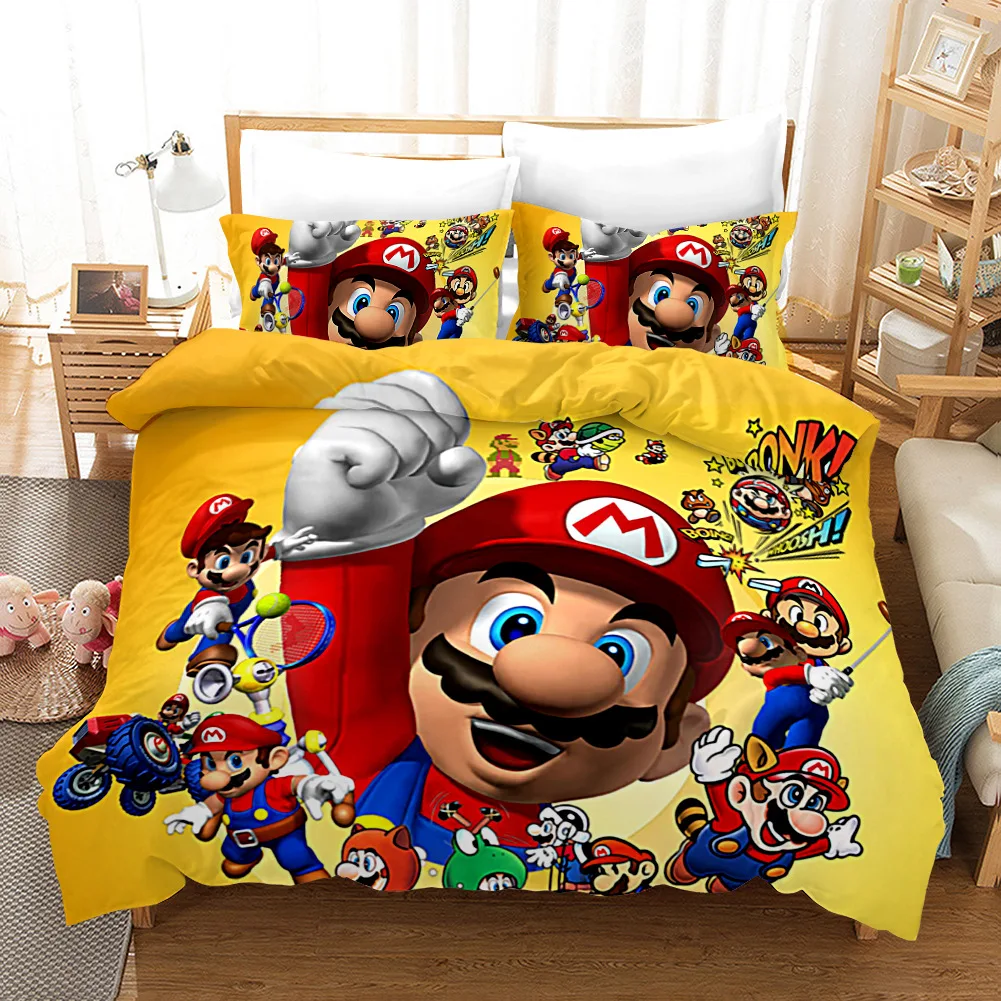 005 Комплект постельного белья Super Mario Bros, пододеяльники, наволочки, 3D принт, декор для детской комнаты, набор постельного белья s, постельное белье SL01 - Цвет: 005
