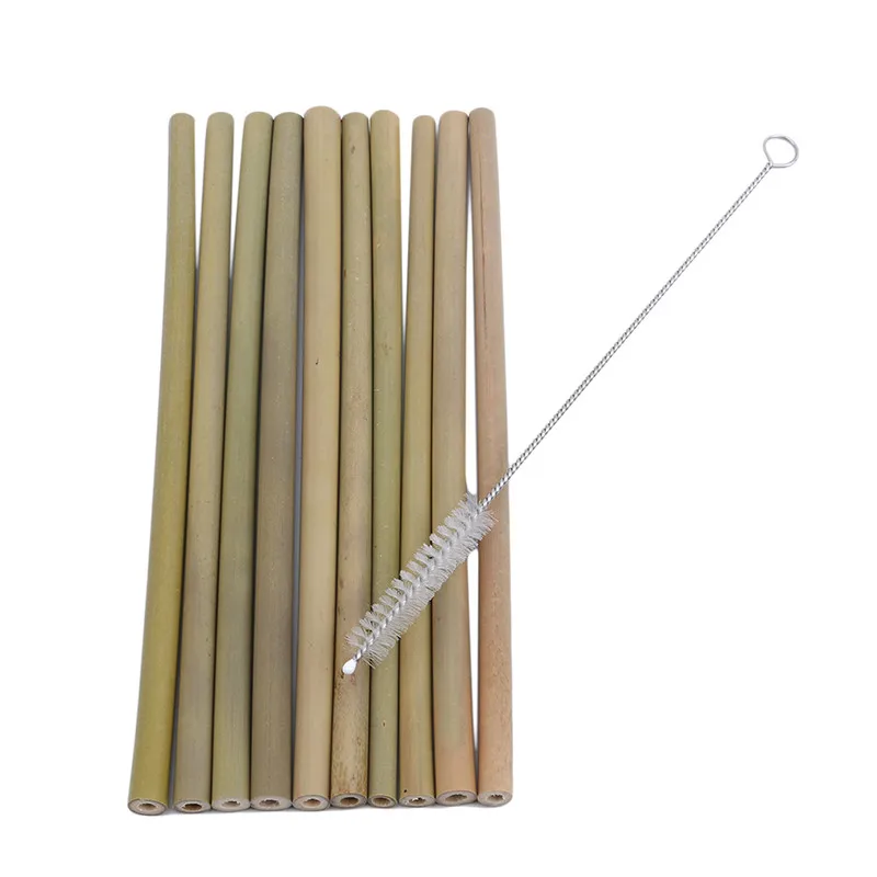 10 шт. Высококачественная бамбуковая соломинка многоразовая Экологически чистая