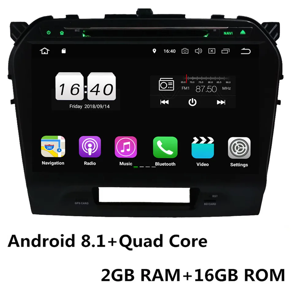 Android 8.1 x 4Core 10," ips Восьмиядерный 4G Android 9,0 4 Гб ОЗУ 64 Гб ПЗУ DSP BT автомобильный DVD мультимедийный плеер радио головное устройство для Suzuki Vitara - Цвет: Android 8.1 x 4Core