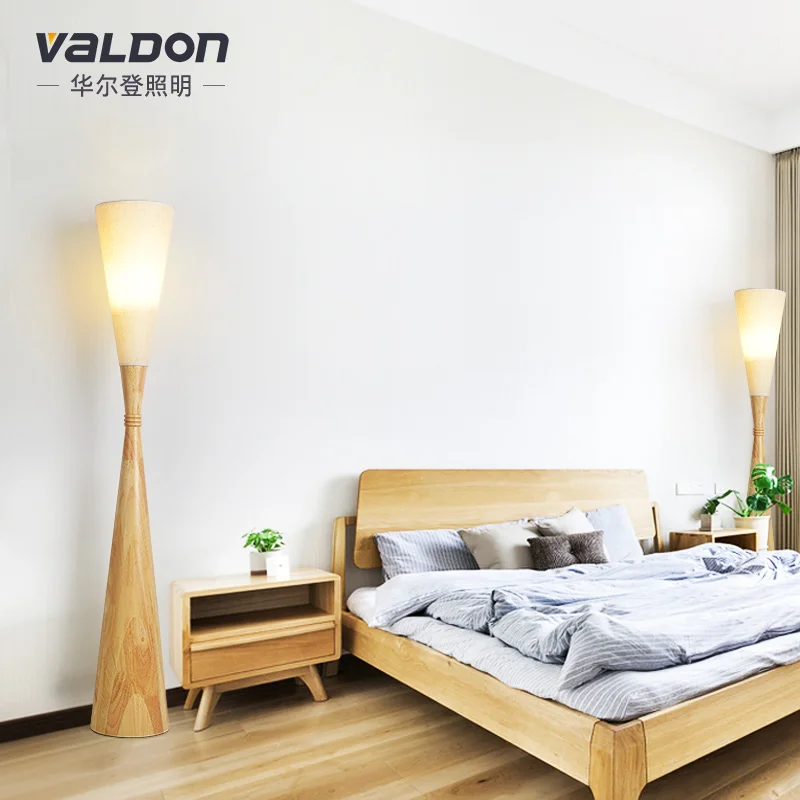 Напольные светильники из массива дерева в японском стиле для гостиной спальни