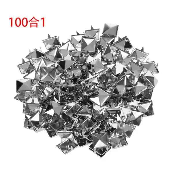 NiceEshop(TM) 100 шт 10 мм кожевенное ремесло DIY металлические панк шипы-заклепки в форме пирамиды готика-серебро