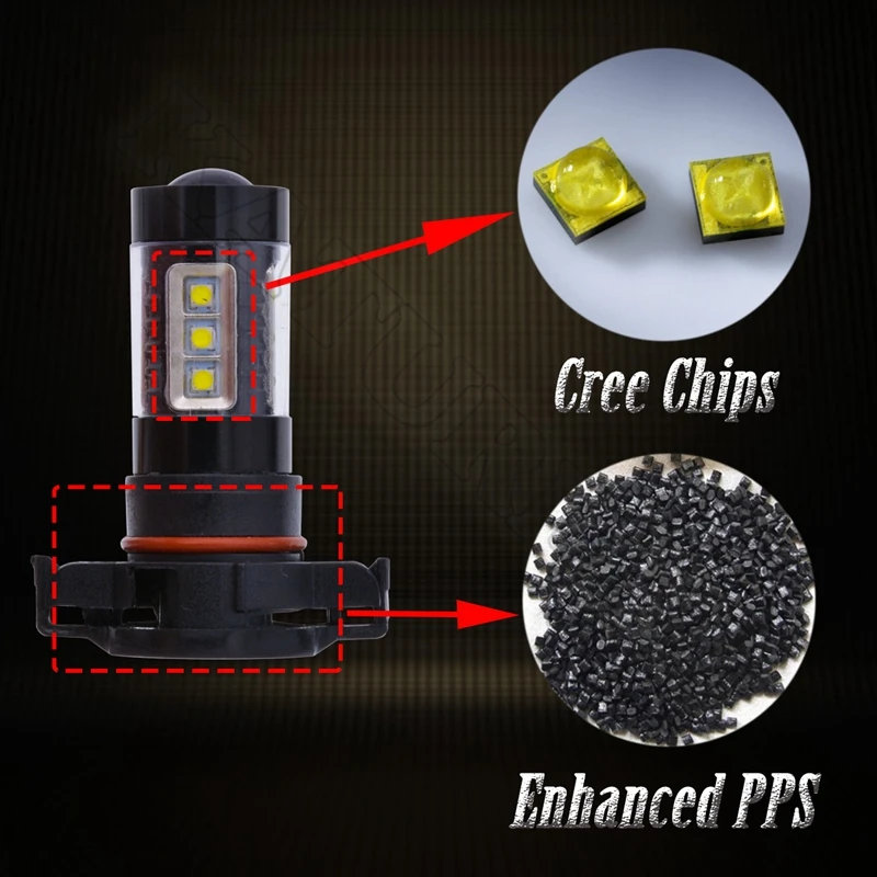 H16 5202 туман свет 80 Вт creechip LED автомобиля Стилизация лампа авто огни 6000 К ксенон