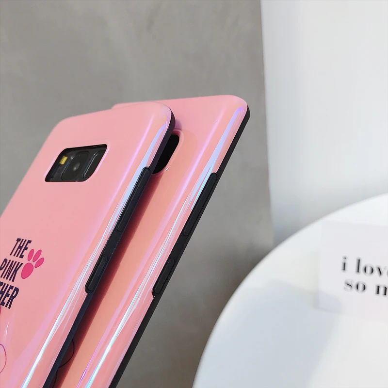 GYPHCA Cartoon Cute The Pink Panther Phone Case For Samsung Galaxy S9 S8 Plus Note 8 9 Soft Blu-Ray Back Cover |
