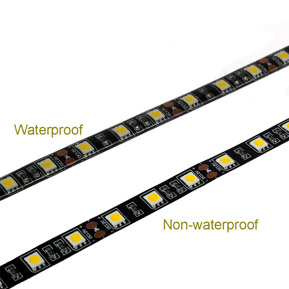 5050 Светодиодная лента DC12V 60Led/M черная печатная плата 5 м/рулон 300 светодиодов