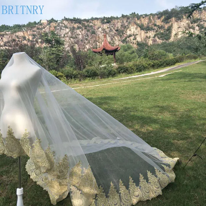 Фата свадебная длинная цвета слоновой кости 4 м|Свадебные вуали| |