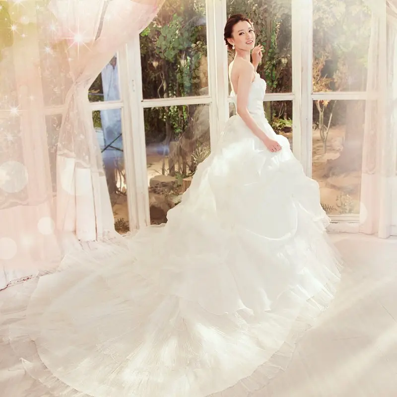 Big train wedding dress 2012 formal tube top princess royal vintage | Свадьбы и торжества