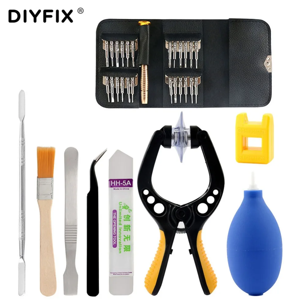DIYFIX 33 в 1 плоскогубцы для открывания экрана смартфона очиститель Пинцет отвертка