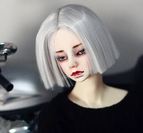 Парики для куклы 1/3 1/4 Moore серого цвета аккуратные короткие прямые парики