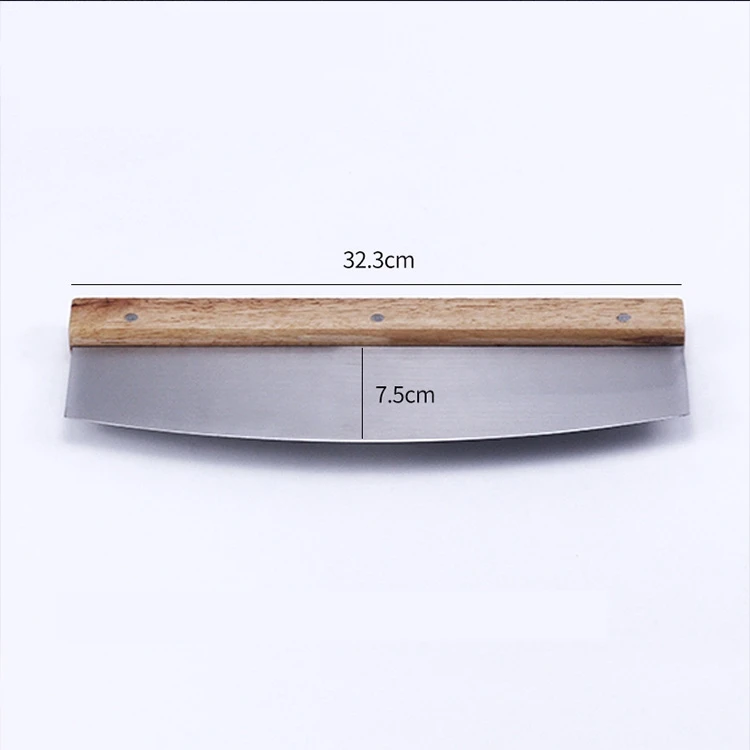 32.3cm Из нержавеющей стали для пиццы нож ятаган разрезания пиццы специальный нож инструмент для выпечки - Цвет: 32.3cm