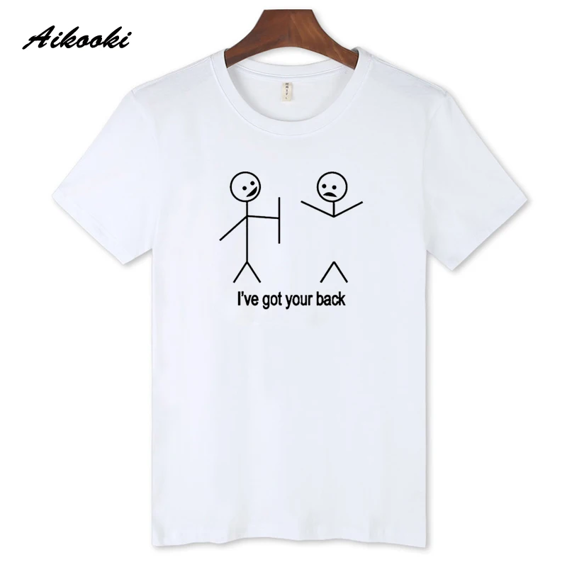 Hot Sale I've got your back Summer Casual Cotton T-shirt Men Funny Hiphop Young People Boys Soft Tees Black/white | Мужская одежда