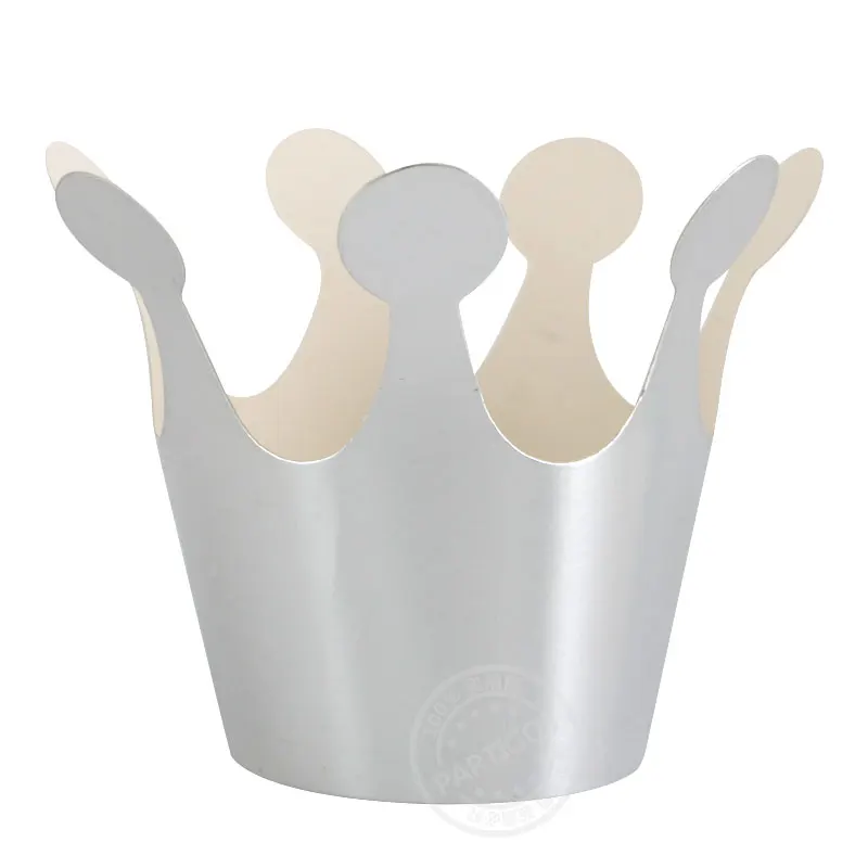 10pcs Silver hat 1 комплект, золотые, серебряные короны, фольга, бумажные вечерние шляпы, узор в горошек, сделай сам, шляпа принца, принцессы, для детей, взрослых, для дня рождения, украшения - Цвет: 10pcs Silver hat