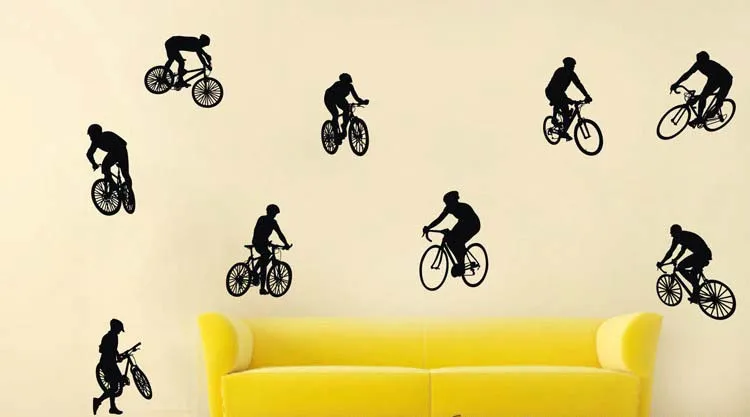 PW80 велосипедные настенные художественные наклейки виниловые спортивные