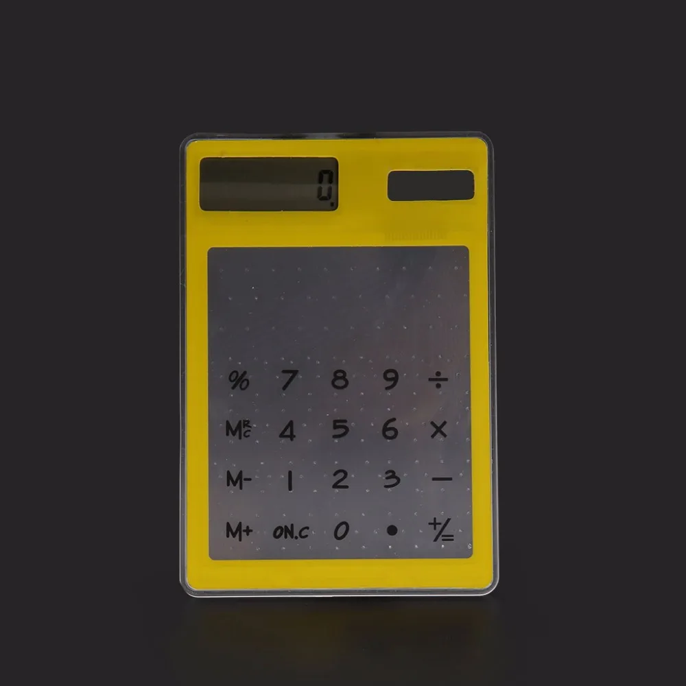 Тонкий жк дисплей 8 цифр прозрачный сенсорный экран солнечный калькулятор для