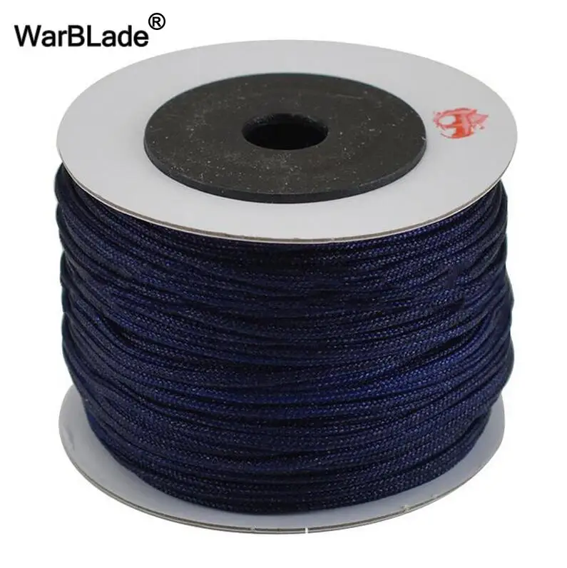 Blue 100 м, 0,8 мм, 1 мм, 1,5 мм, 2 мм, нейлоновый шнур, аксессуары для изготовления ювелирных изделий, хлопковый шнур, нить, шнур, сделай сам, кисточки вышивка бисером, плетеный браслет - Цвет: Blue