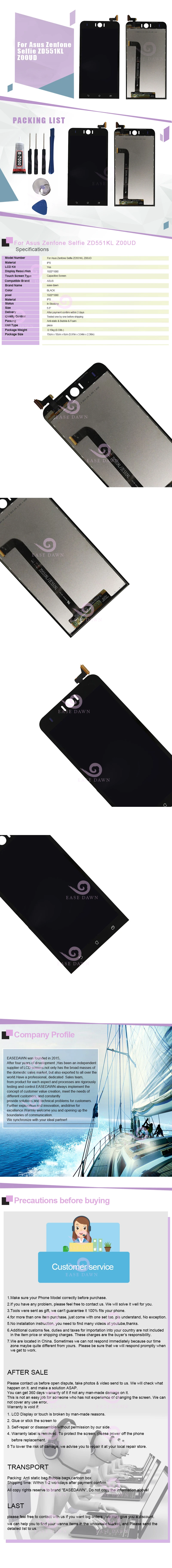 Для ASUS Zenfone Selfie ZD551KL Z00UD ЖК-экран ips экран+ сенсорная панель дигитайзер сборка для Asus дисплей