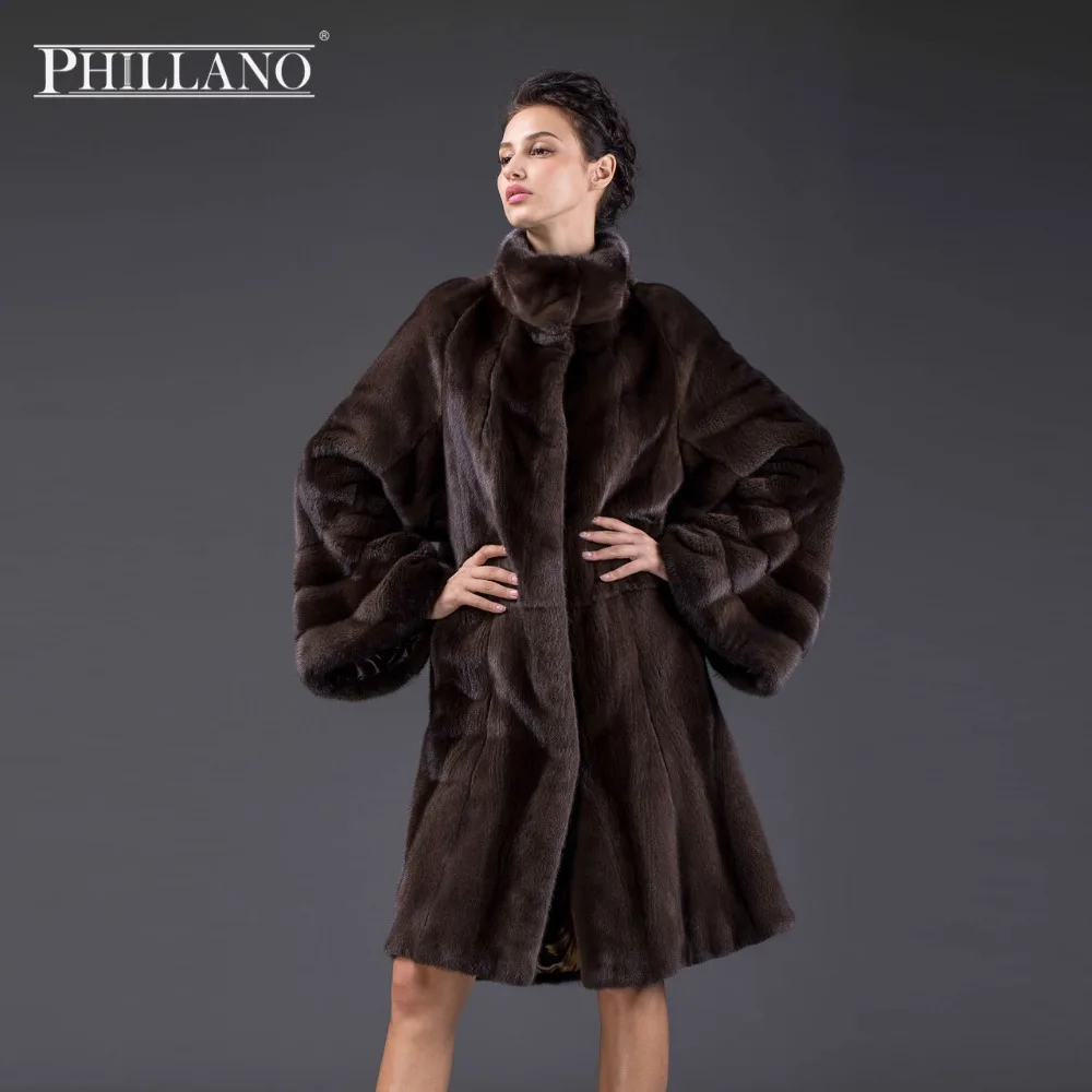 2016 PHILLANO Меховое Пальто Рукав летучая мышь Тёплая Зимняя Одежда Парка Шубы Из Меха