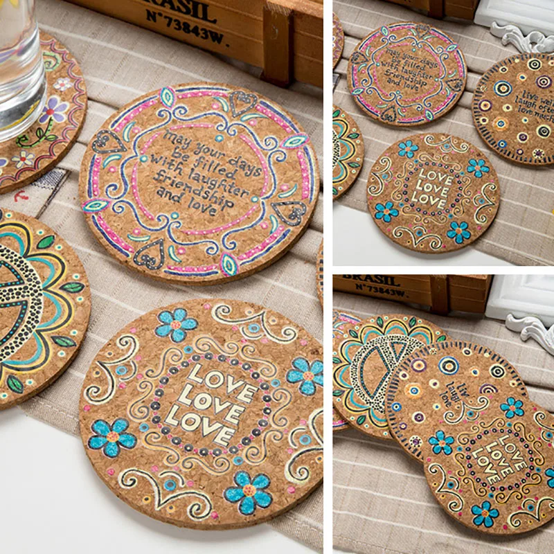 Натуральная пробка круглый коврик под чашку подставки чашки теплоизоляция