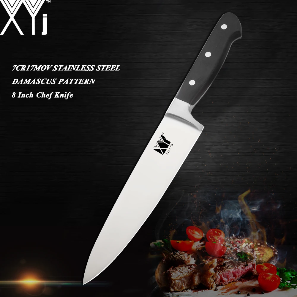 XYj кухонный нож Santoku шеф повара с ультраострым лезвием в немецком стиле для