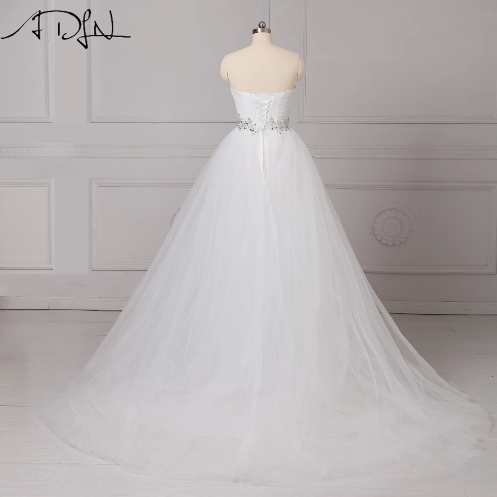 ADLN Элегантные Свадебные платья Милая тюль бисером Vestidos de Novia A Line Белый/корсет