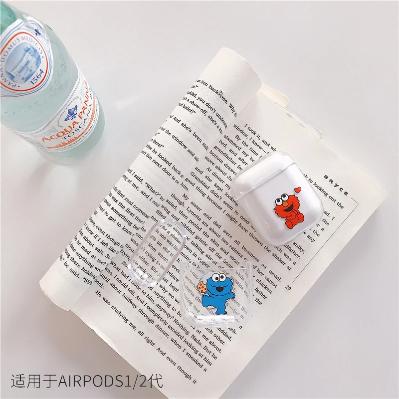 Защитный чехол Airpods с рисунком ударопрочный Прозрачный жесткий Airpods2 комплект