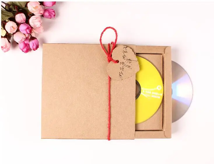 30 шт Высокое качество крафт CD бумажная упаковка пустые конверты из крафт-бумаги коричневого крафт-бумажный подарочный конверт CD/DVD Бумага коробка картонная коробка
