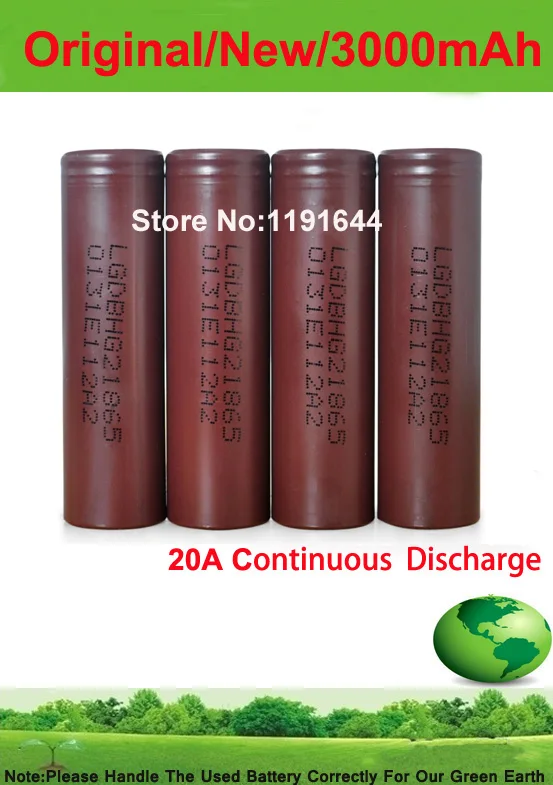 Бесплатная доставка! 10 шт./лот аутентичный 3 6 V 18650 INR18650 HG2 3000mAh батарея высокого Drian