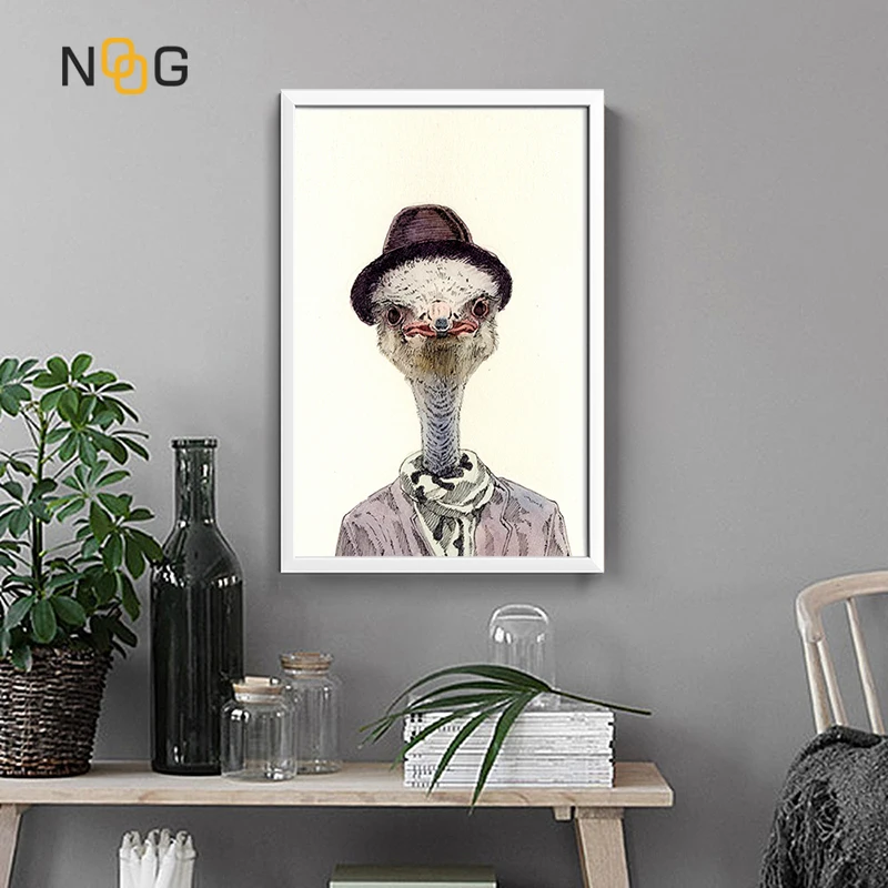 NOOG Anthropopathic холст с животными свинья собака плакат для детской стены