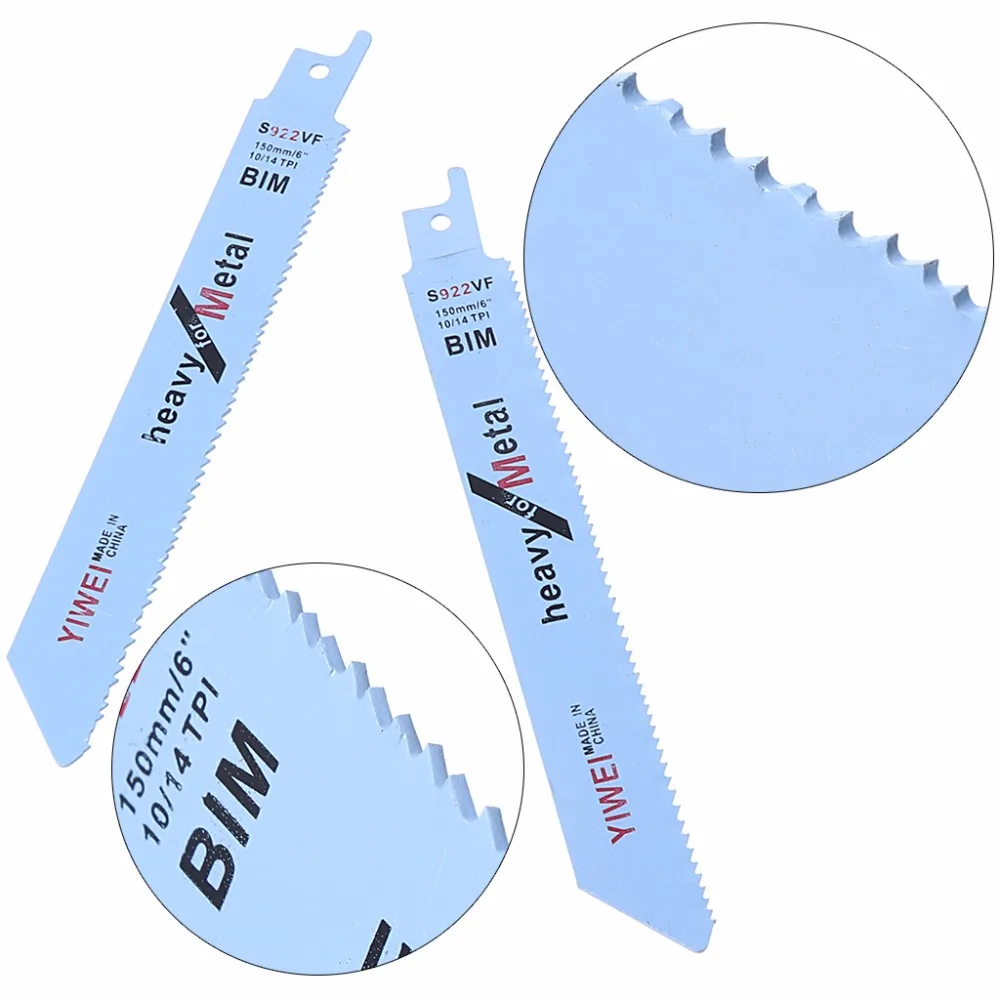 YIWEI 2 шт. прочный BIM S922VF/ S922EF/S922BF/S123XF 152 мм 6 дюймов сабельная пила для резки металла и