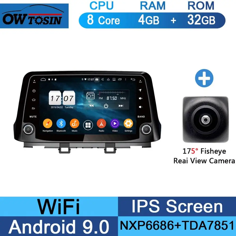 32G Fisheye Camera " ips 8 Core 4 Гб+ 64 ГБ Android 9,0 Автомобильный мультимедийный плеер для hyundai Encino Kona gps компактное минирадио CarPlay Parrot BT - Цвет: 32G Fisheye Camera