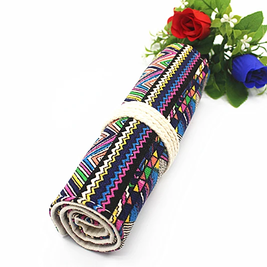 Пенал тканевый с 36 отверстиями чехол для карандашей и в национальном стиле