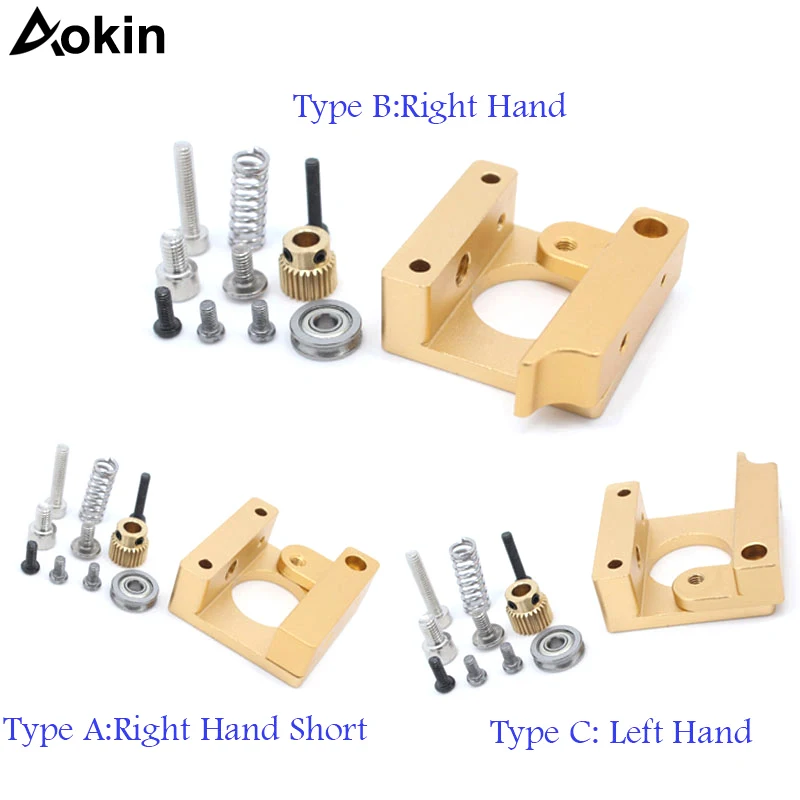 

MK8 Extruder Aluminum Alloy Block Extrusion Right Left Short Hand DIY Accessories Kit For 1.75mm Filament Extrusion 3D Printers