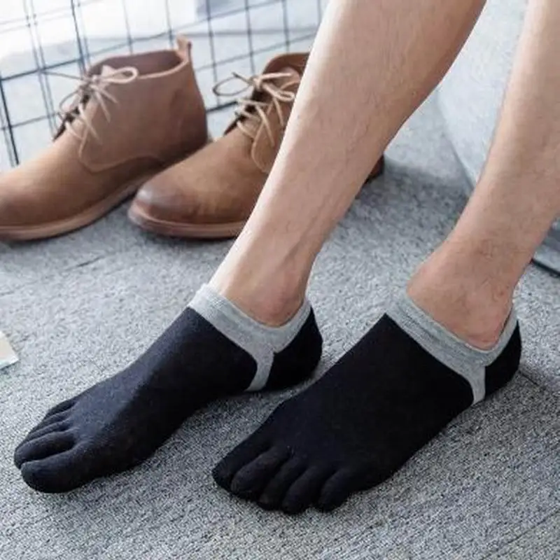 

5 Pair/Lot New Men's Socks Cotton Meias Five Finger Socks Toe Socks For Size 38-44 Calcetines Ankle Sock Free Shipping