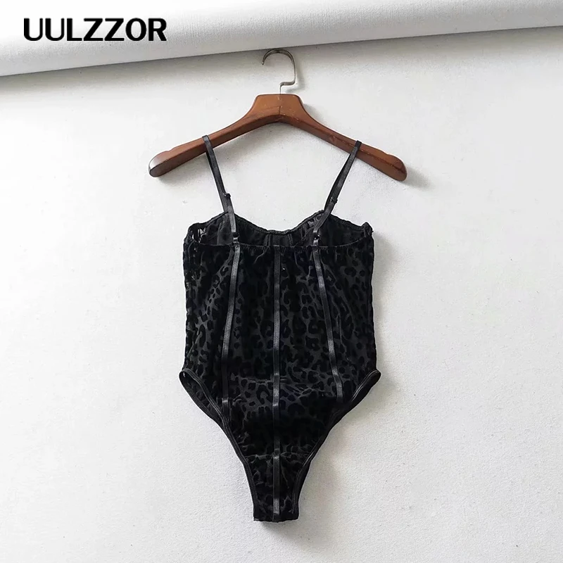 Пуш-ап женский Купальник леопардовый Цельный купальник винтажный комбинезон
