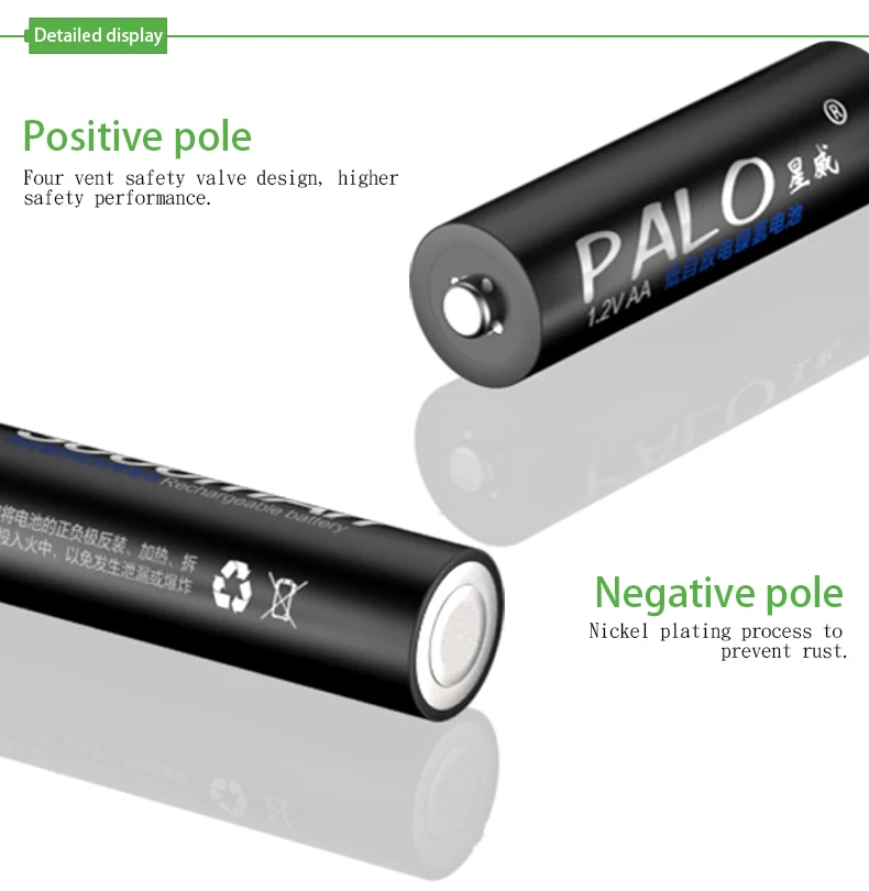 Palo 4 слота высокое качество lcd Intelligrnt зарядное устройство для AA AAA NICD NIMH батареи+ 8 шт 3000mahAA перезаряжаемые батареи