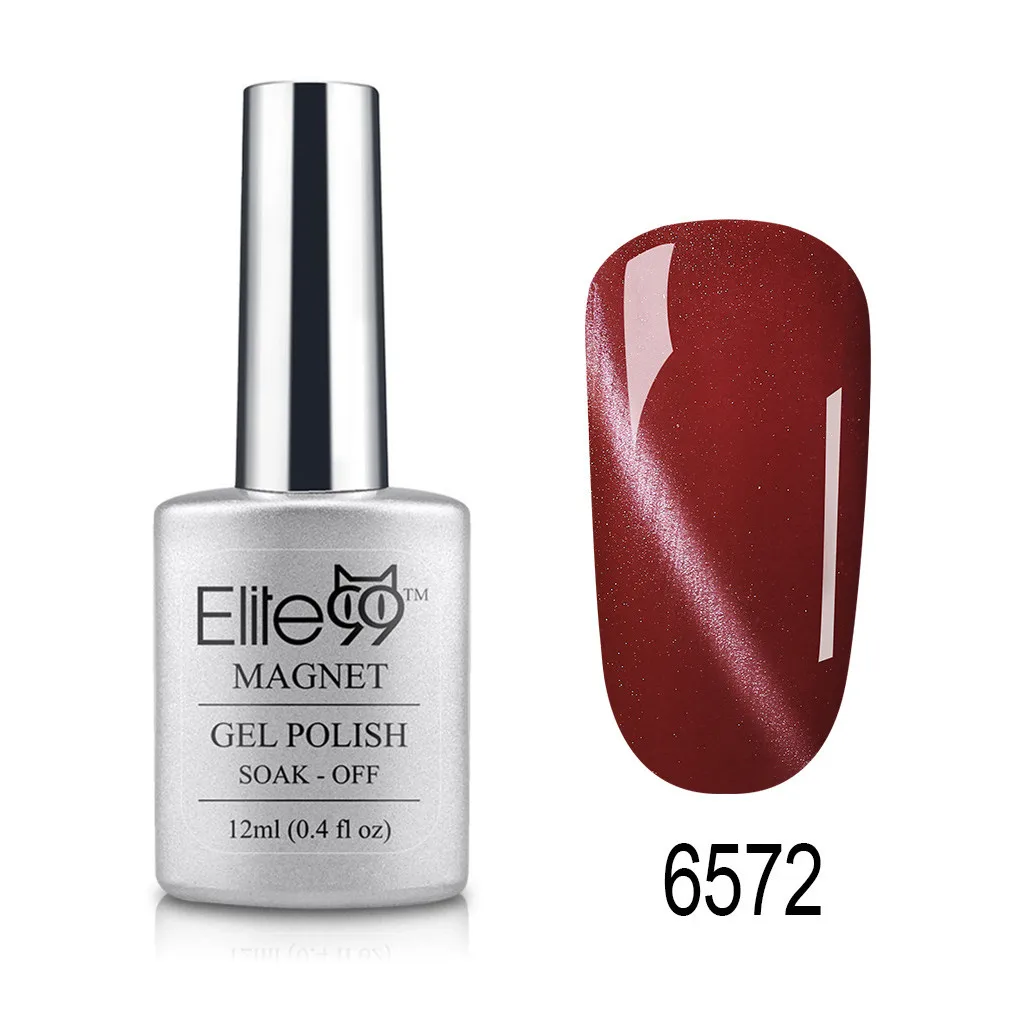 6572 Elite99 12ml Cat Eye Gel Nail Polish Soak Off Magnetic UV Gel Varnish Nail Art Manicure Gel Semi Permanent 3D Effect Gel Lacquer - Цвет: 6572