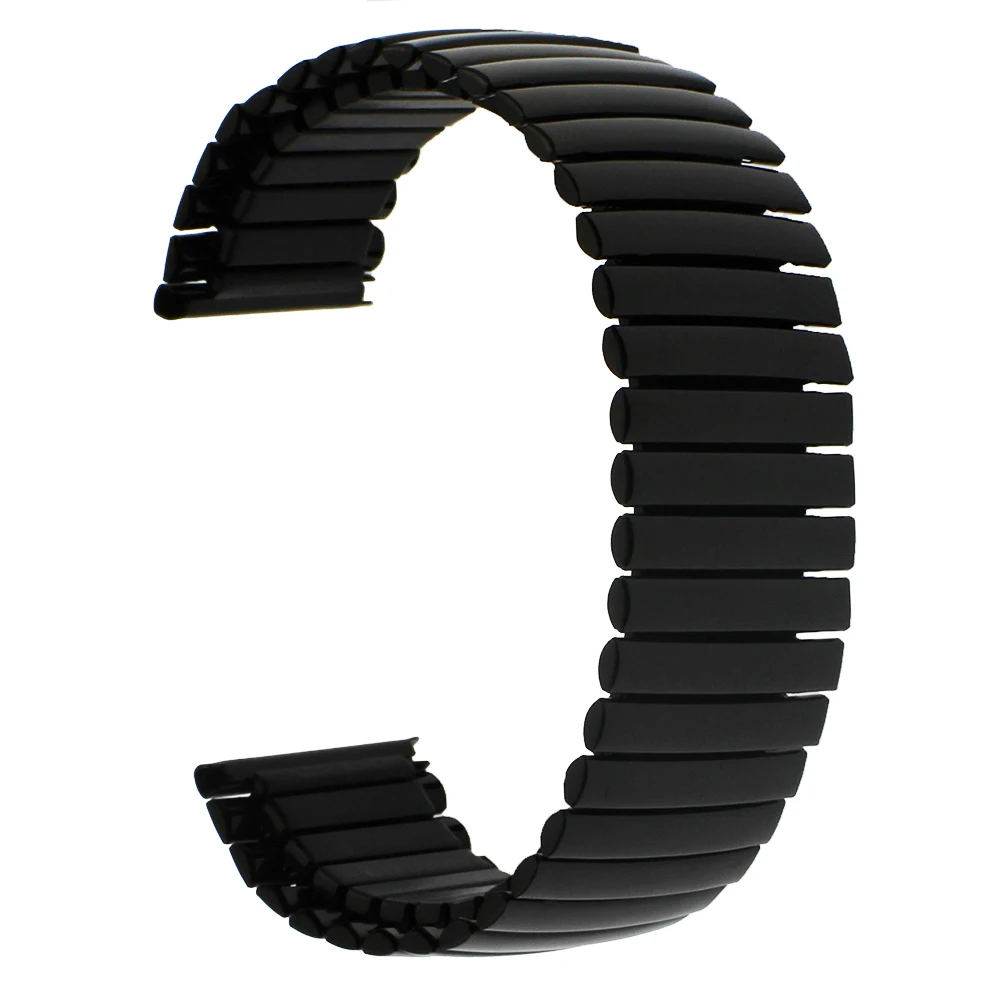 Stainless Steel Watch Band 22mm for Pebble Time / Steel Elastic Watchband Strap Loop Wrist Expansion Belt Bracelet Silver Black