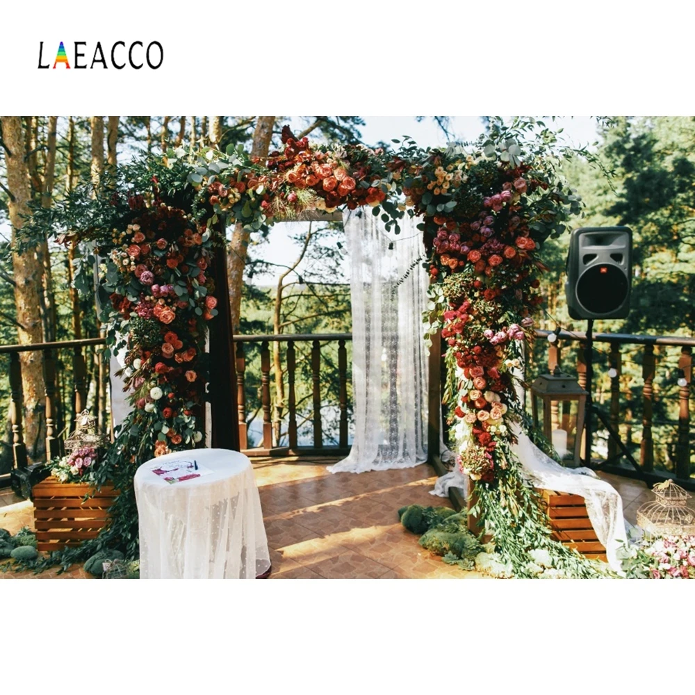 Фотофон Laeacco для фотостудии фон фотосъемки с розовыми занавесками цветами травой