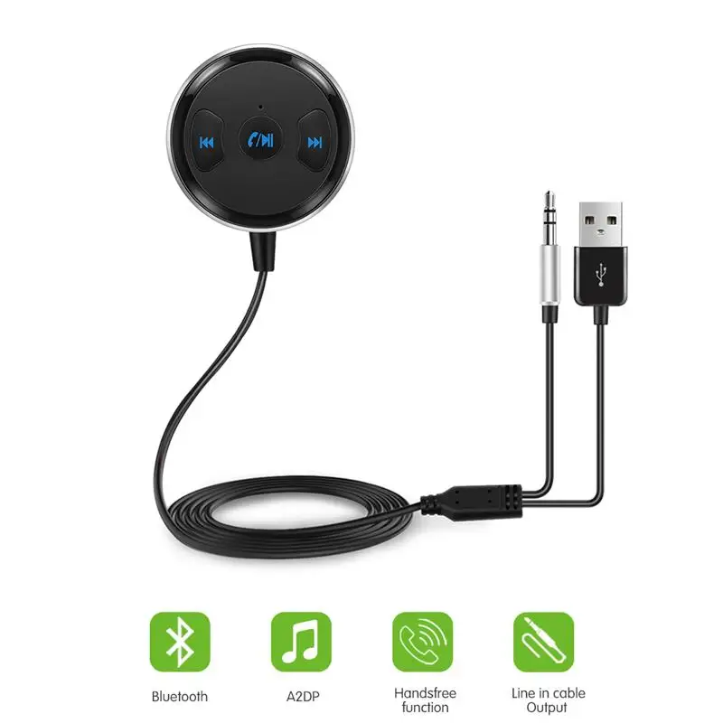 AOZBZ беспроводной Bluetooth приемник автомобильный комплект свободные руки стерео AUX A2DP набор для трансляции Поддержка Siri 3,5 мм для динамиков наушников