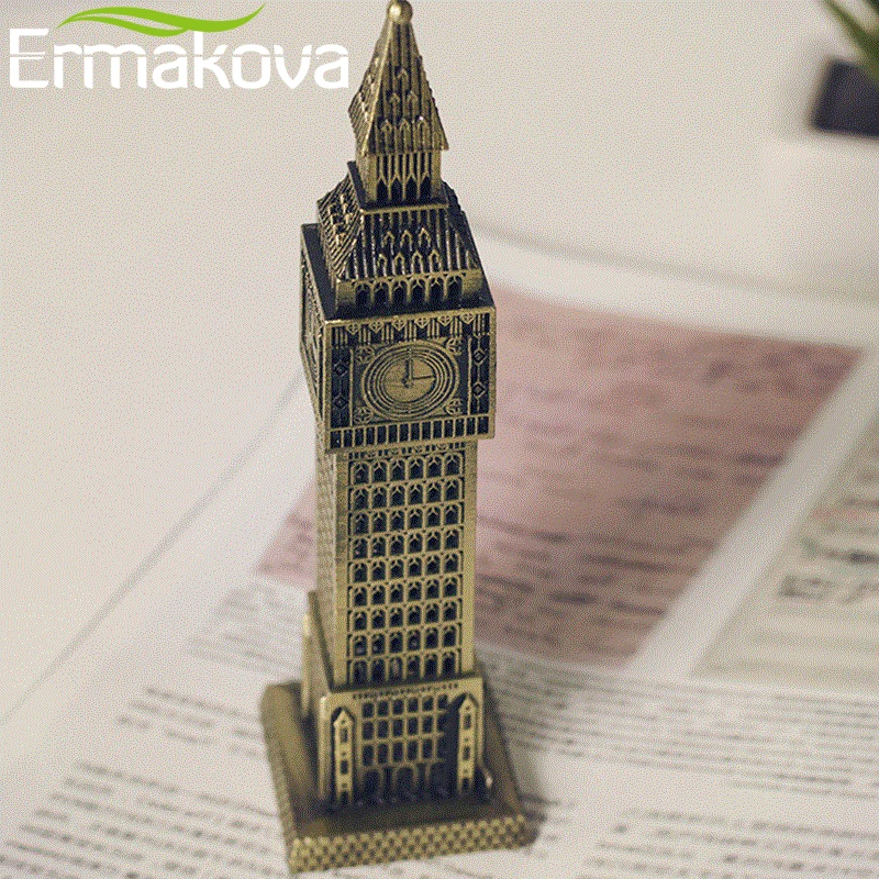 Ермакова 23,5 см(9,") Античная бронзовая большая статуя Бена лондонская модель ориентира Металлическая статуэтка мировой ориентир архитектура домашний декор