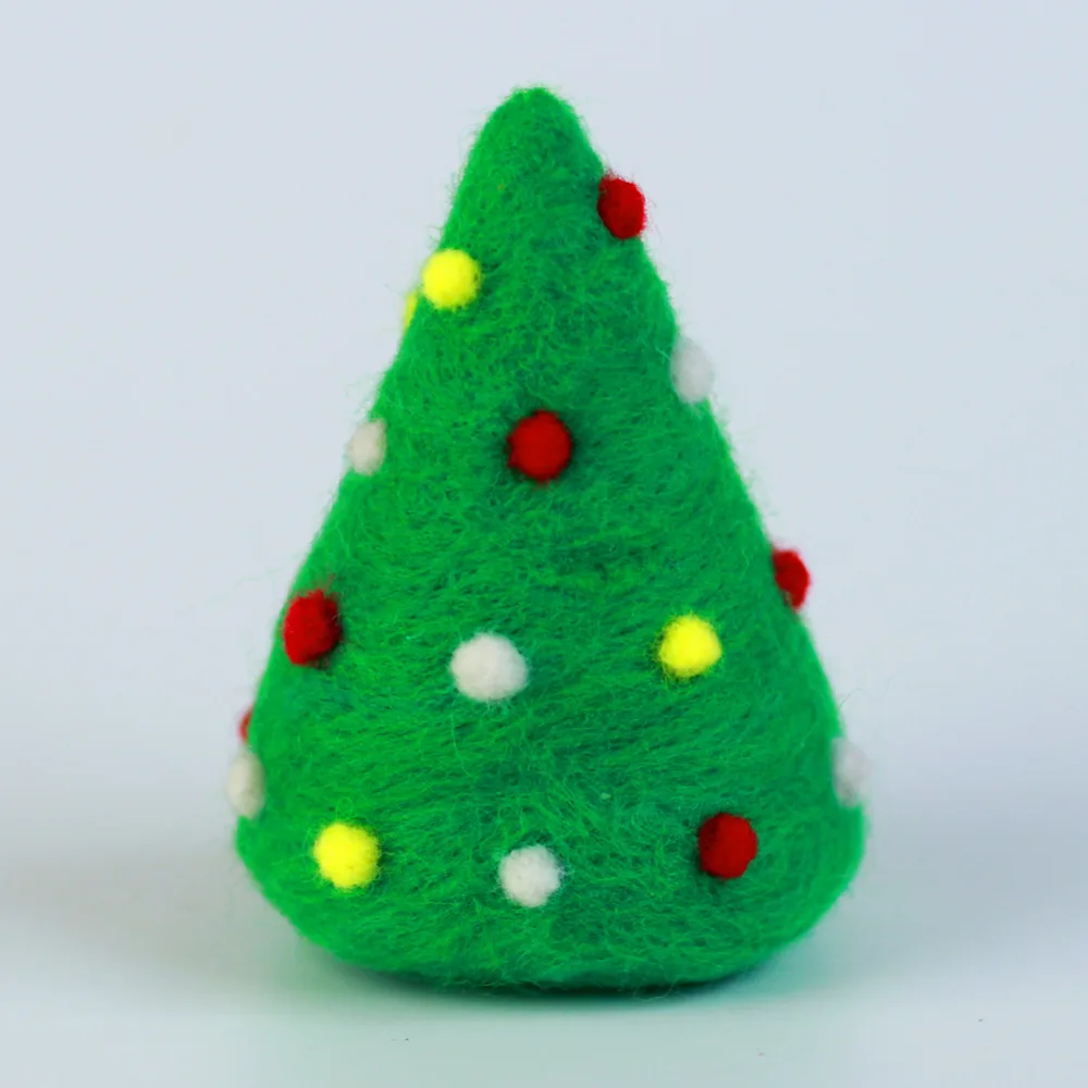 

Feltsky Christmas Tree Needle Felting Kit Diy 8x5cm Wool For Felting Needle Felting Wool with English Instruction
