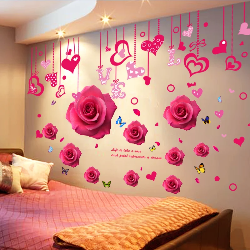 Bedroom paper sticker warm wall decoration creative self-adhesive | Дом и сад